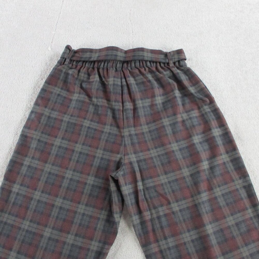 Disturbia Kalma Check Tie Belt Tapered Trouser Womens US 8 Red Multi Goth Dark - Picture 5 of 14